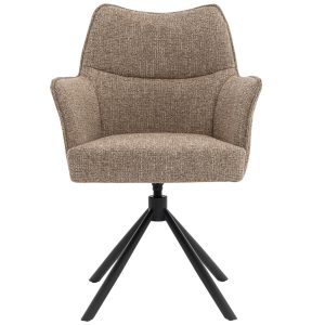 DÉJA Living Eetkamerstoel Zayn – Taupe/Zwart – Draaibaar – Set van 2 DÉJA Living Eetkamerstoel Zayn – Taupe/Zwart – Draaibaar – Set van 2