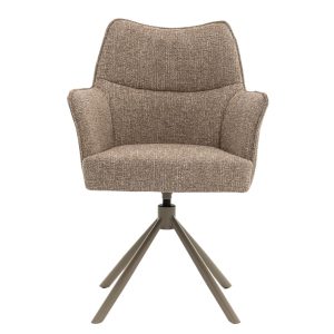 DÉJA Living Eetkamerstoel Zayn – Taupe/Taupe – Draaibaar – Set van 2 DÉJA Living Eetkamerstoel Zayn – Taupe/Taupe – Draaibaar – Set van 2