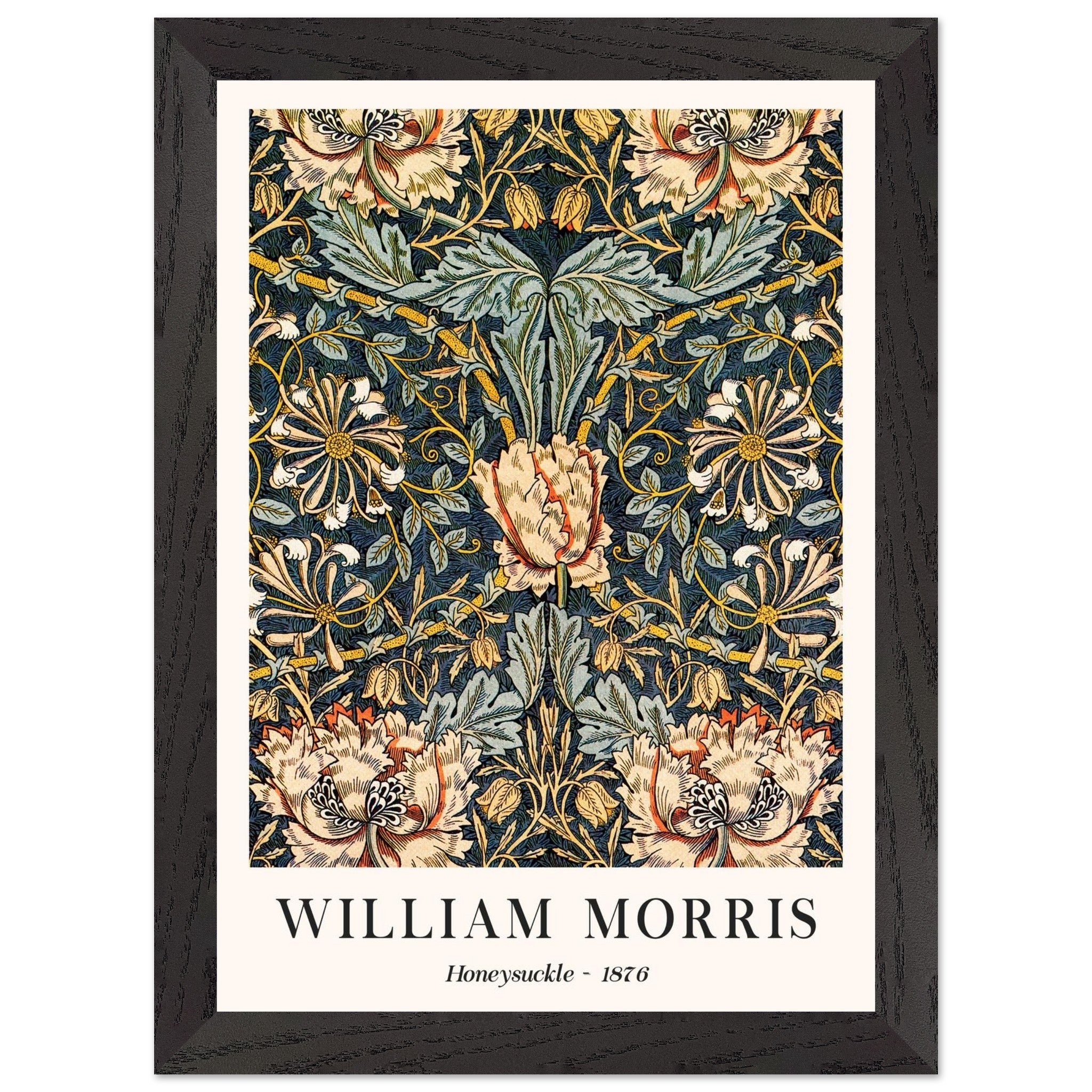 Artfulprints Poster met Lijst William Morris - Honeysuckle 1876 - A4 2