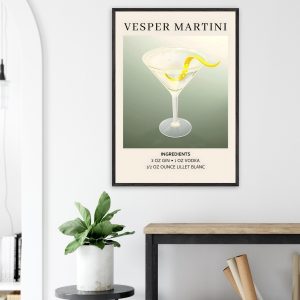 Artfulprints Poster Vesper Martini cocktail – Ingrediënten – 70×100 cm
