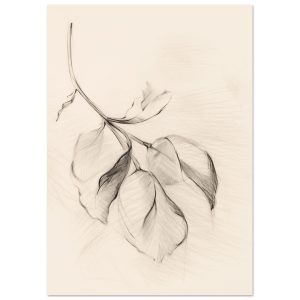 Artfulprints Poster Botanical branch – A4 21×29.7 cm – Zwart / Wit Artfulprints Poster Botanical branch – A4 21×29.7 cm – Zwart / Wit
