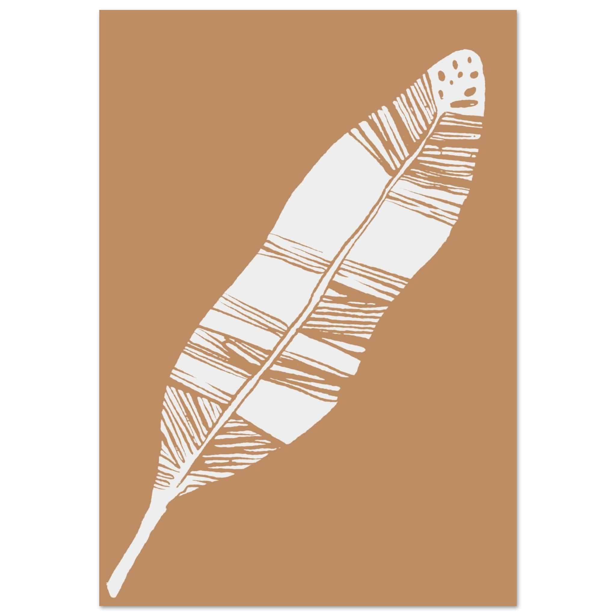 Artfulprints Poster Boho – Desert feather - 70x100 cm - Bruin