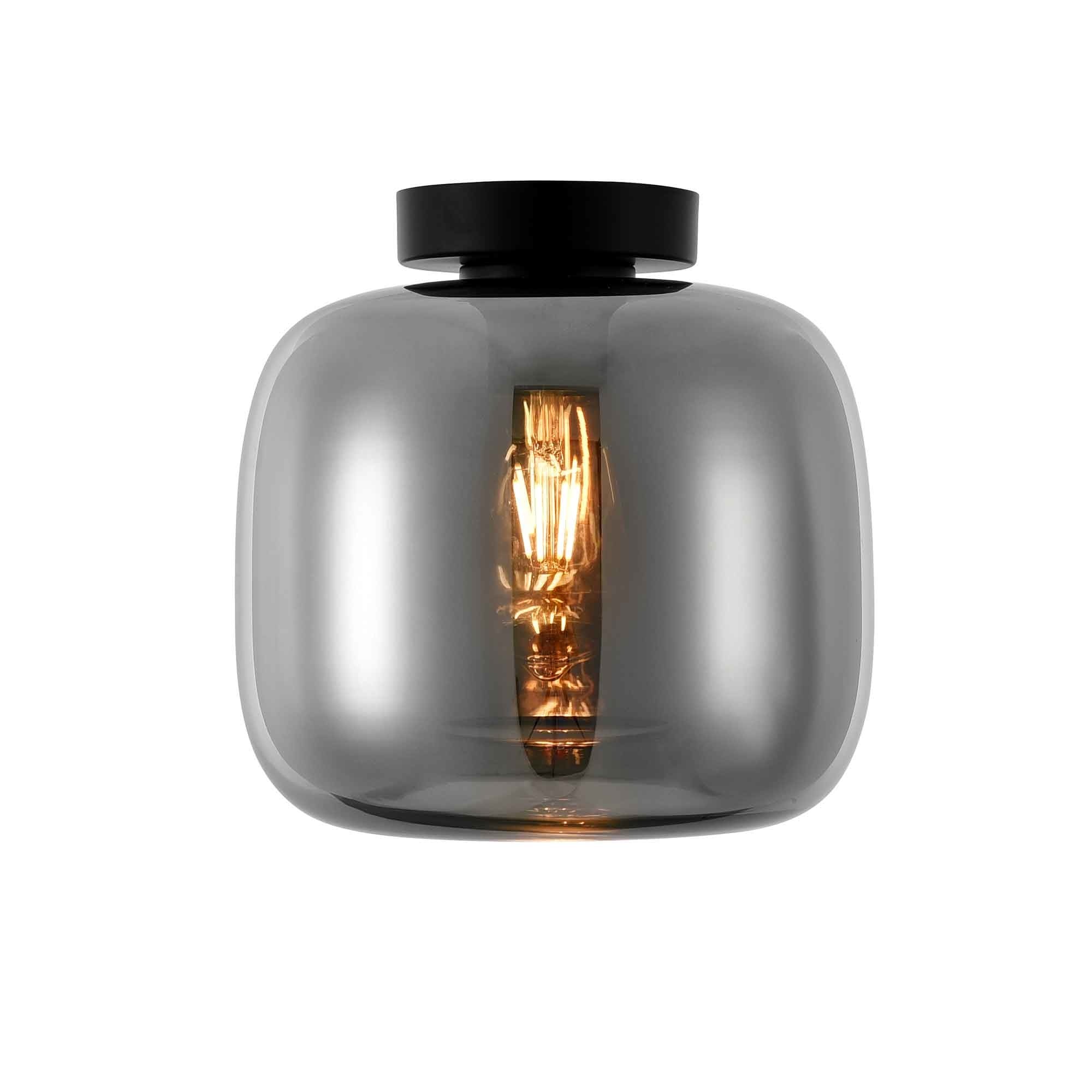 Artdelight plafondlamp Preston - 1 lichts - 24 x 23 cm - zwart