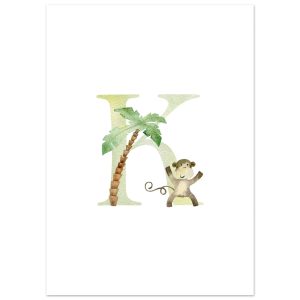 Artfulprints Poster Letter K kindernaam – 50×70 cm – Meerkleurig