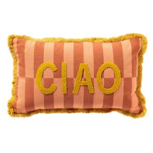 CIAO – sierkussen 30×50 cm – gestreept – 100% katoen – Melon – roze, o CIAO – sierkussen 30×50 cm – gestreept – 100% katoen – Melon – roze, o