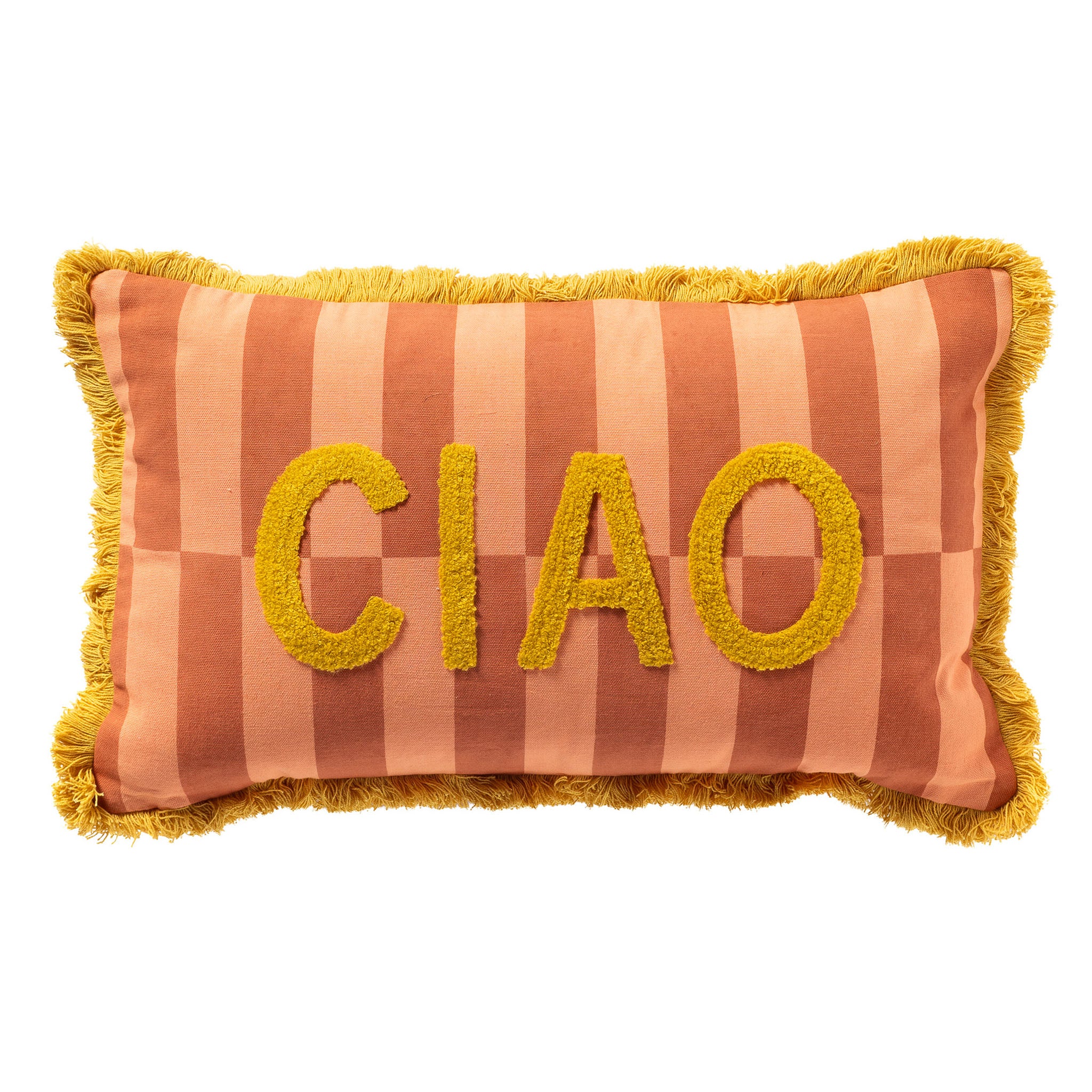 CIAO - kussenhoes 30x50 cm - gestreept - 100% katoen - Melon - roze, o