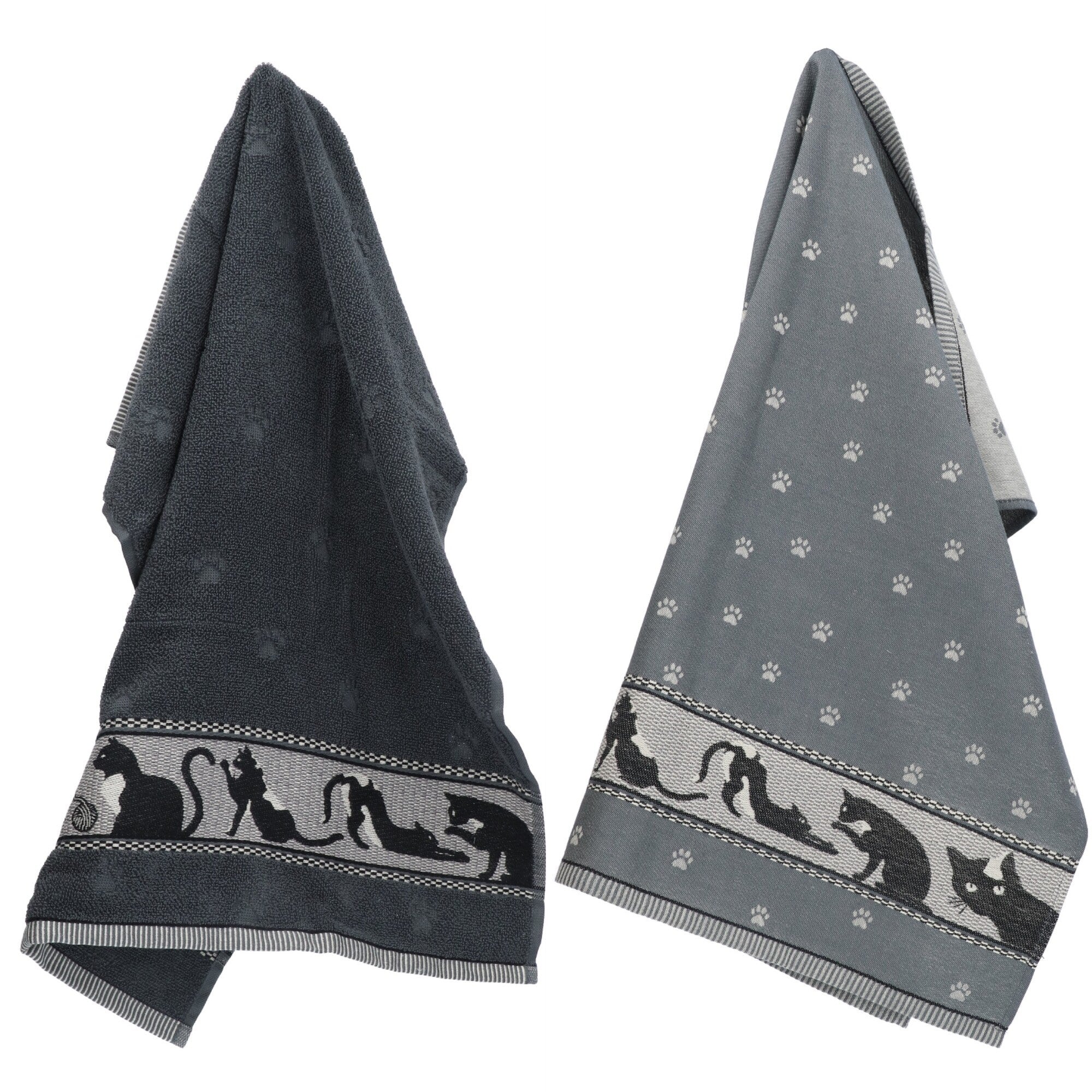 Luxe Keukendoek en Theedoek Kat Antraciet - Bunzlau Castle - 100% biol