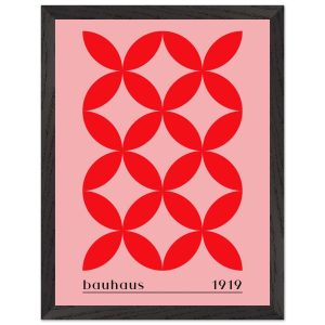 Artfulprints Poster met Lijst Bauhaus – 1919 – 30×40 cm – Rood