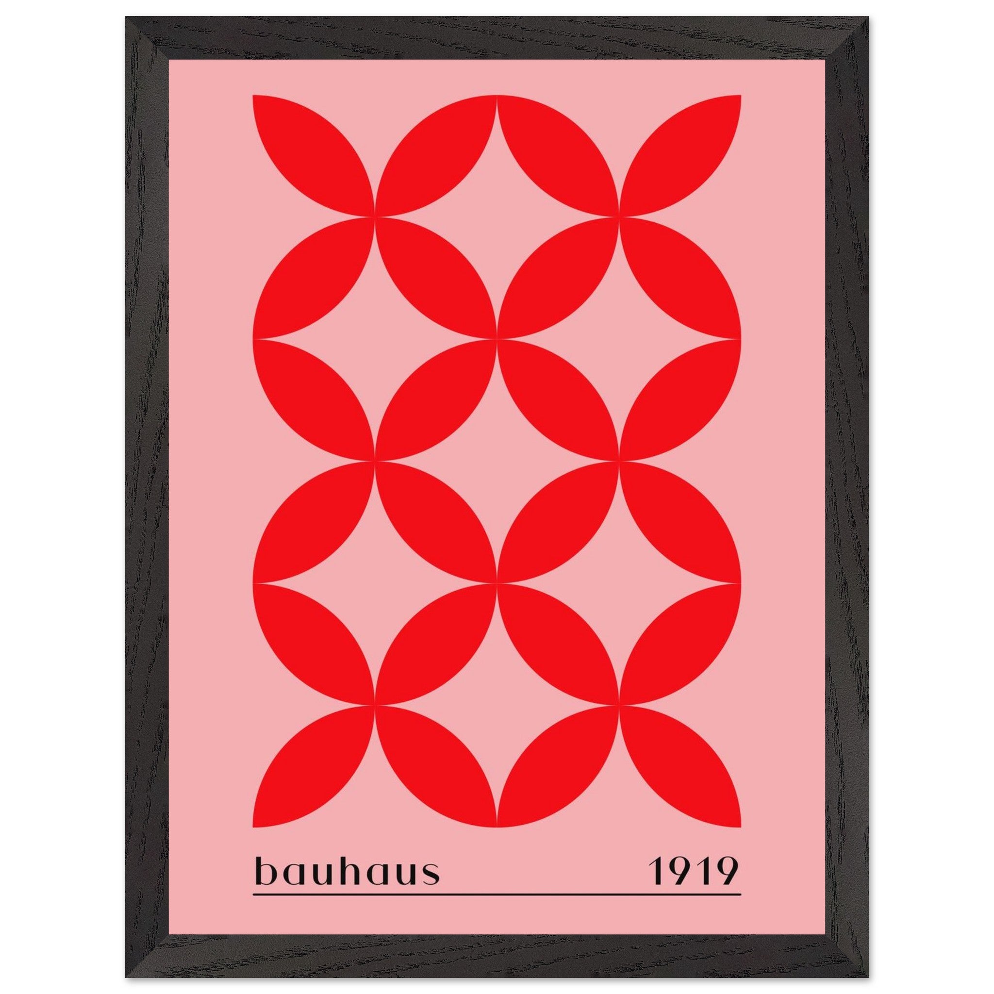 Artfulprints Poster met Lijst Bauhaus - 1919 - 30x40 cm - Rood
