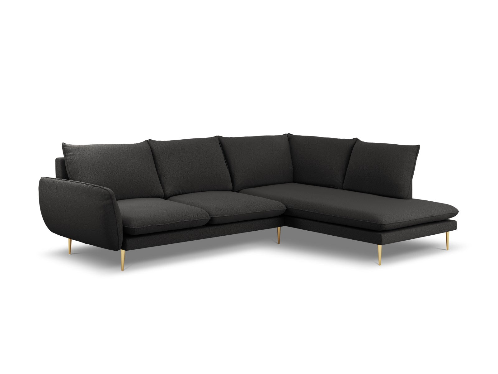 Cosmopolitan Design rechter hoekbank Vienna 6-zits, boucle, zwart - 18