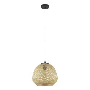 EGLO hanglamp Dembleby – e27 – ø 32 cm – zwart/hout EGLO hanglamp Dembleby – e27 – ø 32 cm – zwart/hout