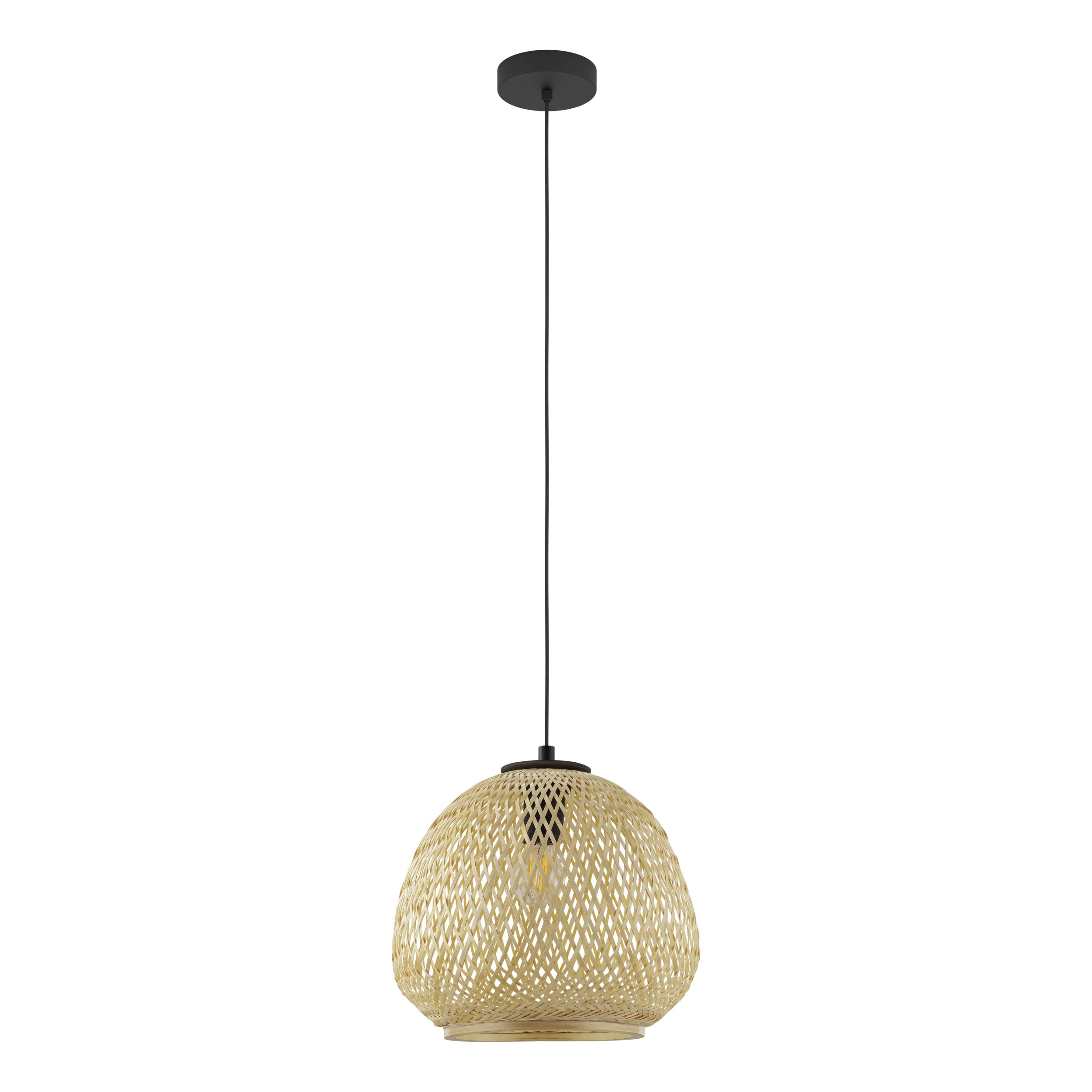 EGLO hanglamp Dembleby - e27 - ø 32 cm - zwart/hout