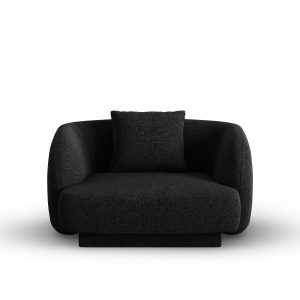 Cosmopolitan Design Fauteuil Tulum chenille, zwart – 90x103x70cm