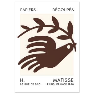 Artfulprints Poster Matisse – Peace dove brown – A4 21×29.7 cm – Bruin Artfulprints Poster Matisse – Peace dove brown – A4 21×29.7 cm – Bruin