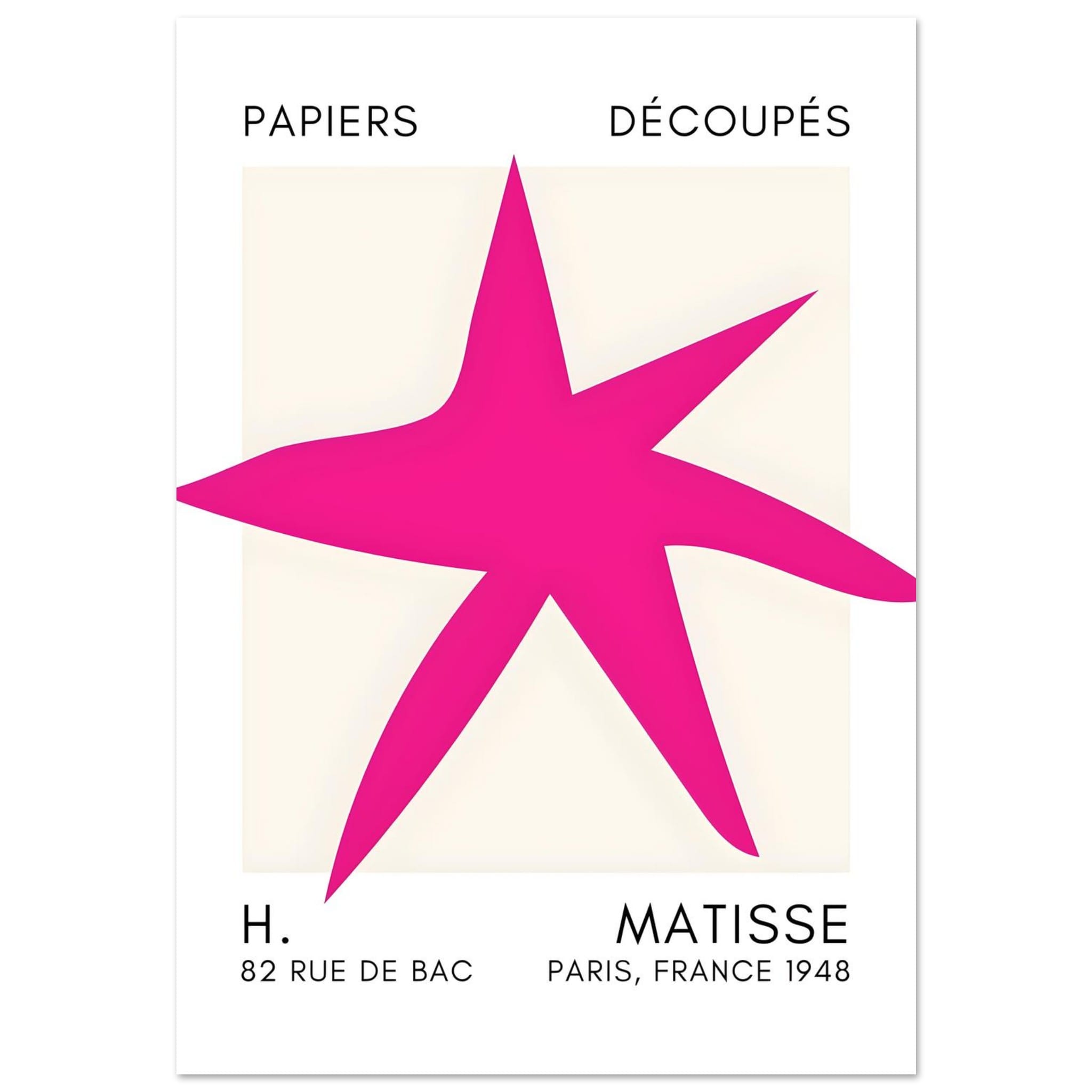 Artfulprints Poster Matisse – Star of the sea pink - 70x100 cm - Roze