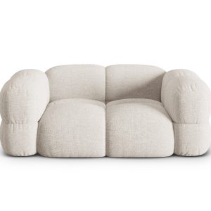 Cosmopolitan Design Bank Loretto 2-zits, structurele stof beige – 100x Cosmopolitan Design Bank Loretto 2-zits, structurele stof beige – 100x