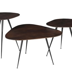 Brix salontafel Loua Brown – set van 3 – mangohout Brix salontafel Loua Brown – set van 3 – mangohout
