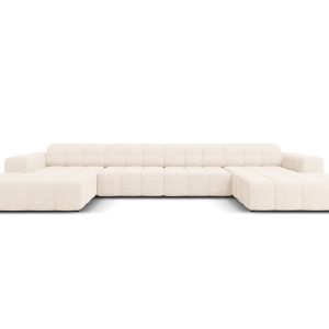 Cosmopolitan Design Panoramische bank Chicago 6-zits, chenille lichtbe Cosmopolitan Design Panoramische bank Chicago 6-zits, chenille lichtbe