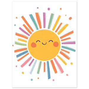 Artfulprints Poster Warme zonnestraal – 30×40 cm – Geel