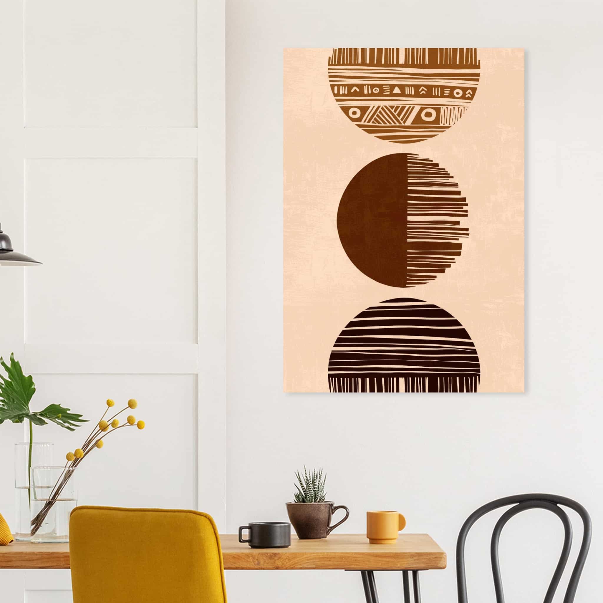 Artfulprints Poster Boho – Sun phases - 70x100 cm - Bruin