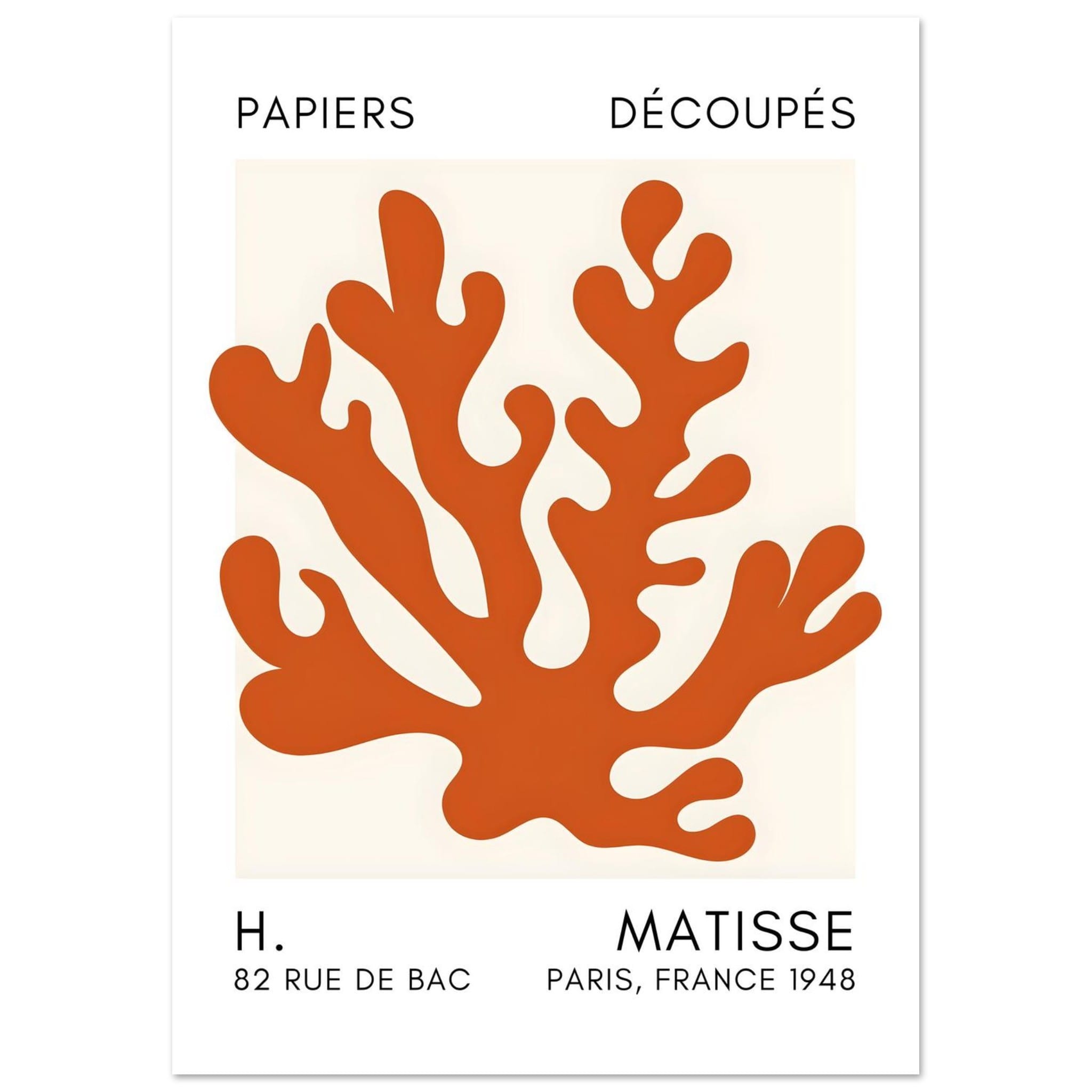 Artfulprints Poster Matisse – Saltflower shapes orange - A4 21x29.7 cm