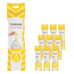 Brabantia PerfectFit Afvalzak, code A, 3 liter, 200 stuks, set van 10