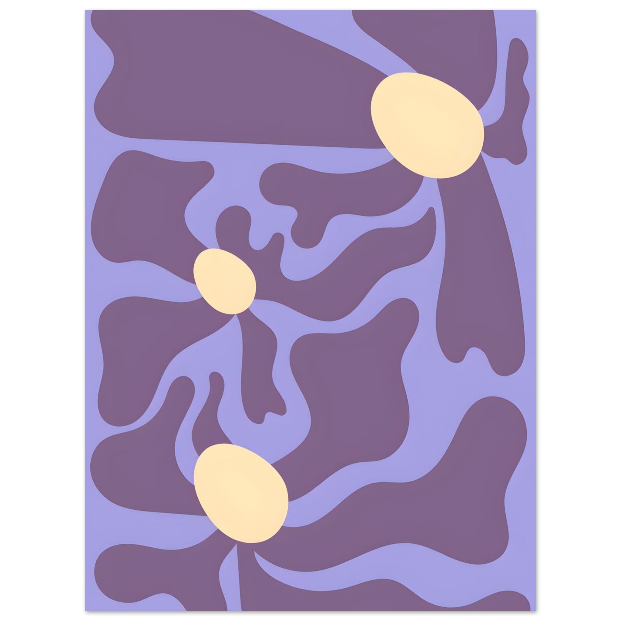 Artfulprints Poster Matisse - Purple flowers - 30x40 cm - Paars