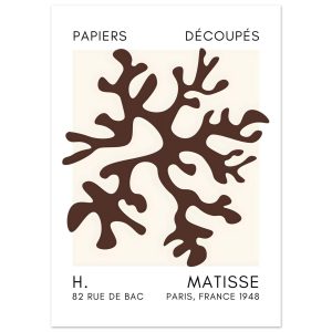 Artfulprints Poster Matisse – Dreamy coral flower brown – 50×70 cm – B Artfulprints Poster Matisse – Dreamy coral flower brown – 50×70 cm – B