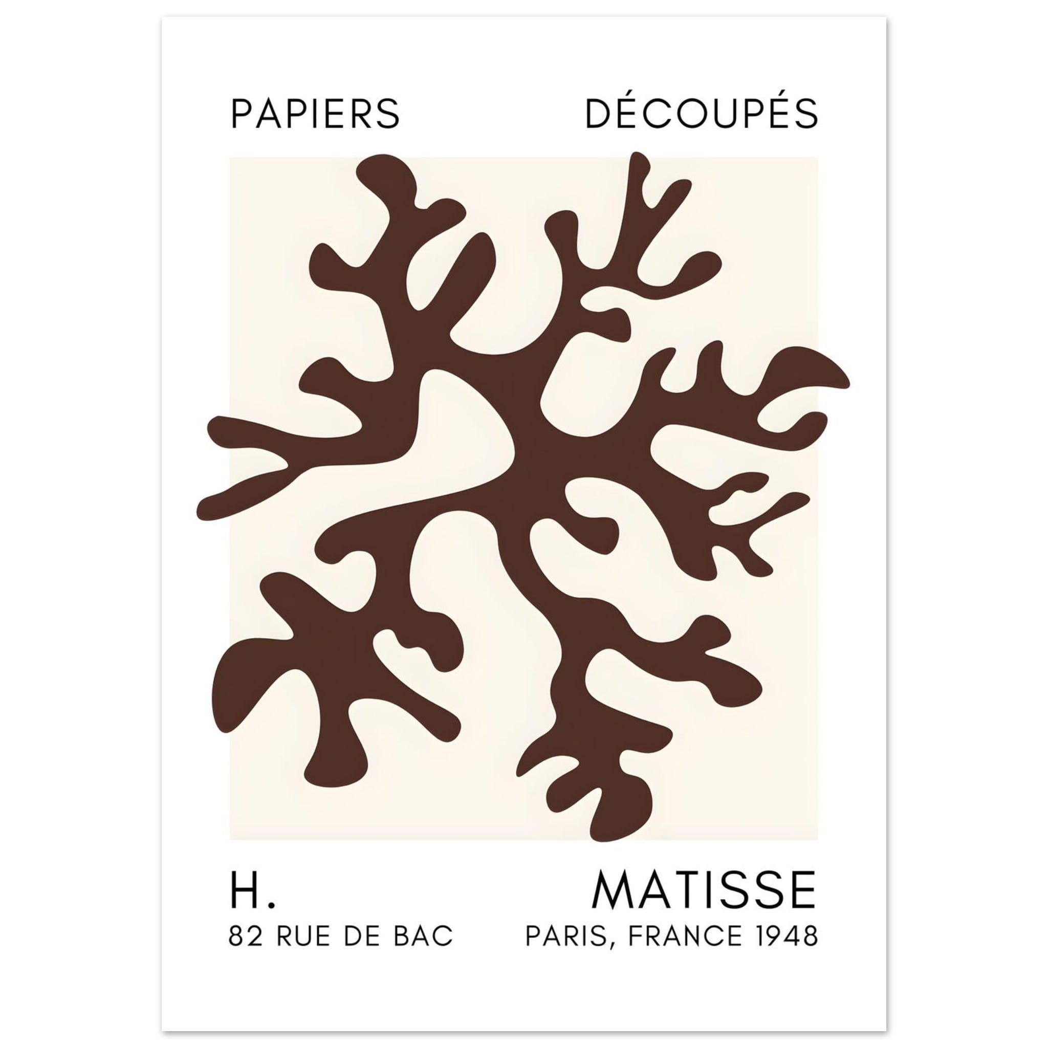 Artfulprints Poster Matisse – Dreamy coral flower brown - 50x70 cm - B