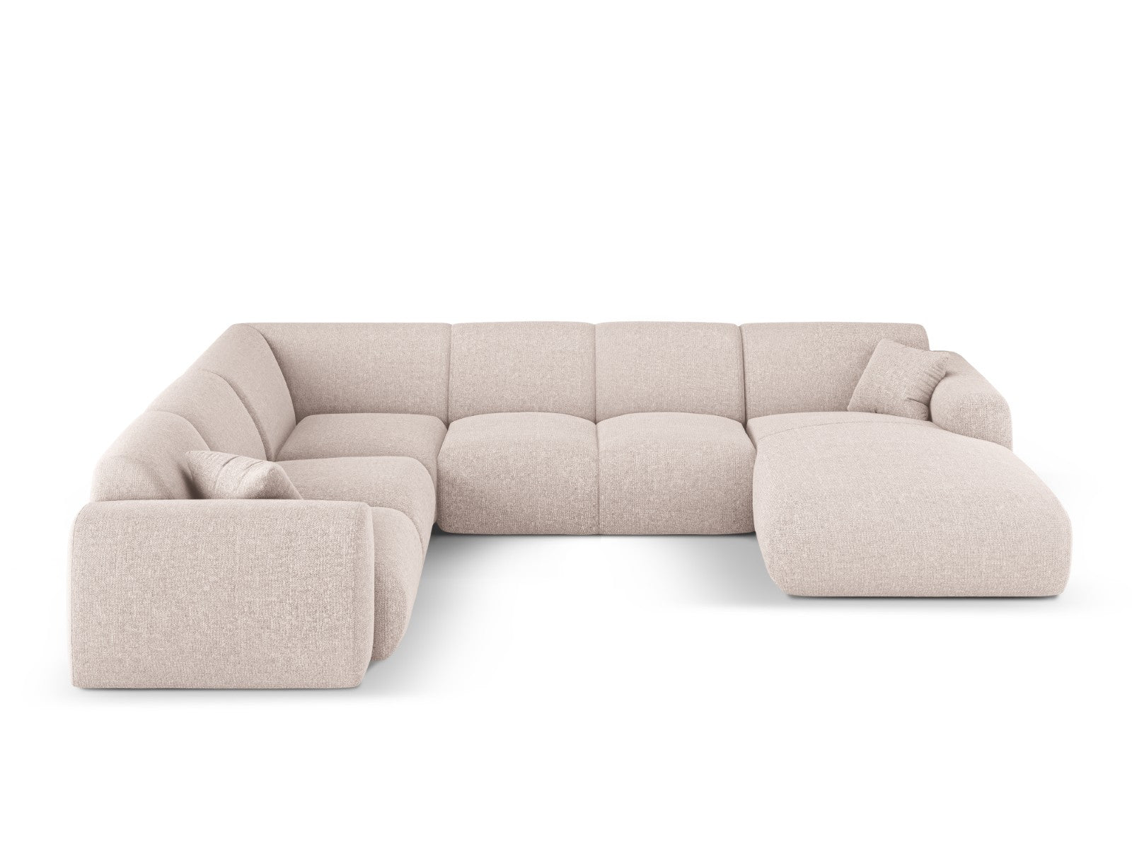 Cosmopolitan Design Panoramische hoekbank links Nolio 6-zits, chenille