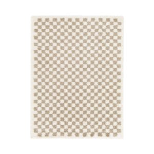 AFK Living vloerkleed Checkers – shaggy – beige – 160 x 213 cm AFK Living vloerkleed Checkers – shaggy – beige – 160 x 213 cm