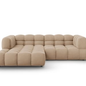 Cosmopolitan Design Modulaire hoekbank links Sky 3-zits, flueel, zand Cosmopolitan Design Modulaire hoekbank links Sky 3-zits, flueel, zand