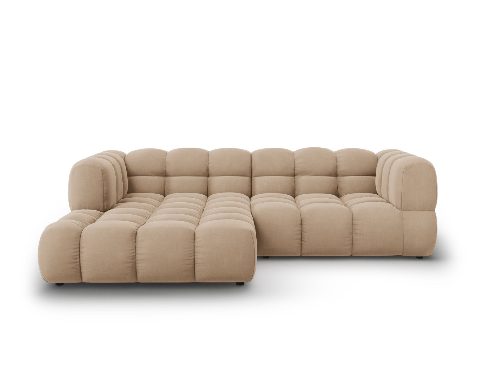 Cosmopolitan Design Modulaire hoekbank links Sky 3-zits, flueel, zand