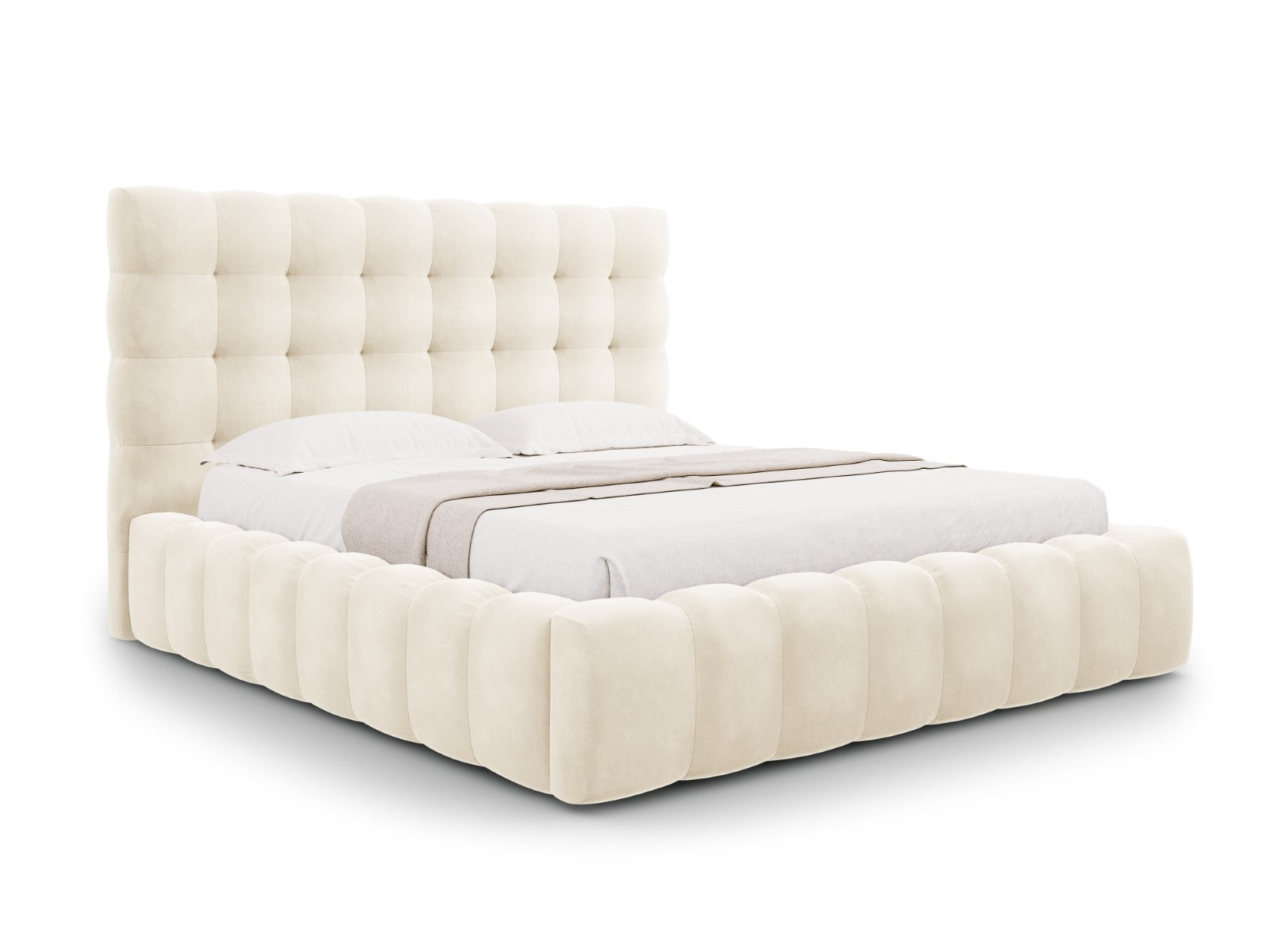 Cosmopolitan Design Opbergbed met hoofdeinde Bali 140x200cm, flueel, l