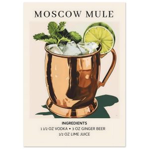 Artfulprints Poster Moscow Mule cocktail I – Ingrediënten – A4 21×29.7 Artfulprints Poster Moscow Mule cocktail I – Ingrediënten – A4 21×29.7