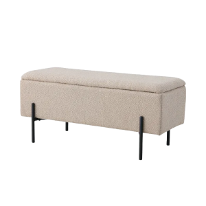 Artichok Marlou bouclé bankje met opbergruimte beige – 95 x 46 cm Artichok Marlou bouclé bankje met opbergruimte beige – 95 x 46 cm