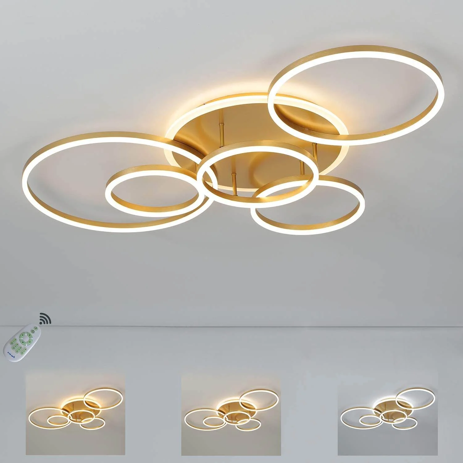 Led Plafondlamp Dimbaar met Afstandsbediening – 6 Ringen