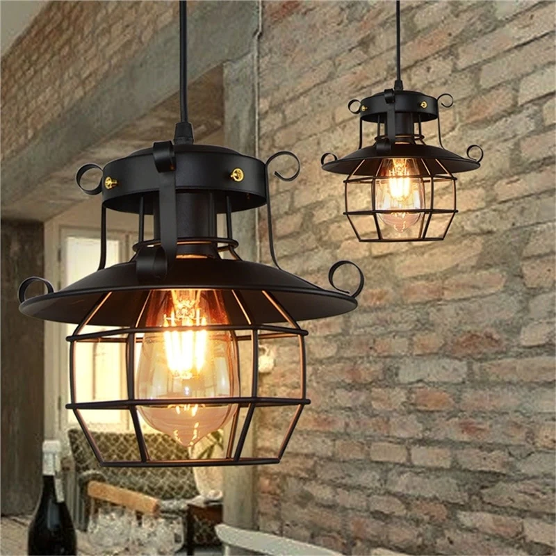 2x Hanglamp antiek vintage retro kroonluchter