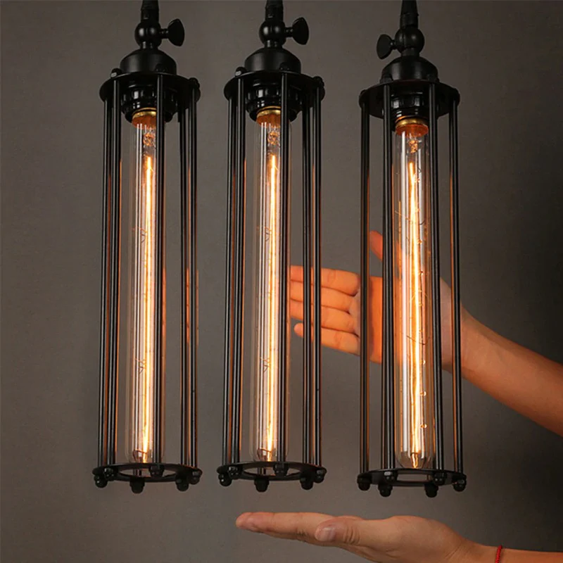 Set van 2 Hanglampen- E27-Zwart – Industrieel – Lamp