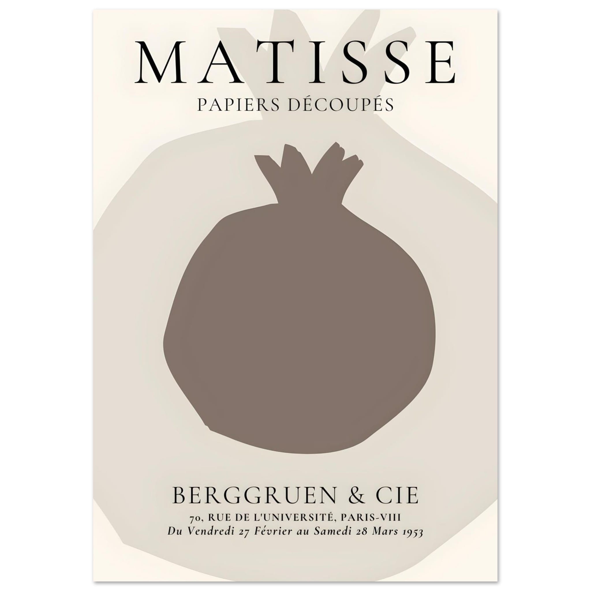 Artfulprints Poster Matisse – Still fruit - A4 21x29.7 cm - Grijs
