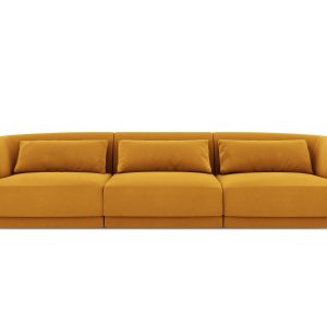 Cosmopolitan Design Bank Tulum 3-zits, flueel, geel – 90x255x70cm Cosmopolitan Design Bank Tulum 3-zits, flueel, geel – 90x255x70cm