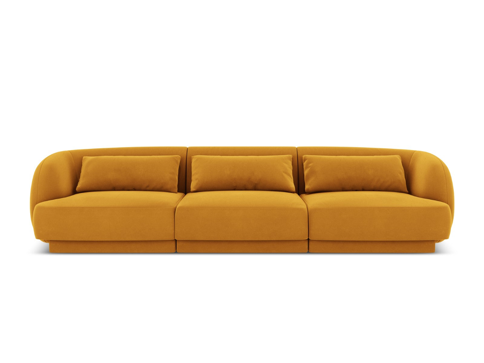 Cosmopolitan Design Bank Tulum 3-zits, flueel, geel - 90x255x70cm