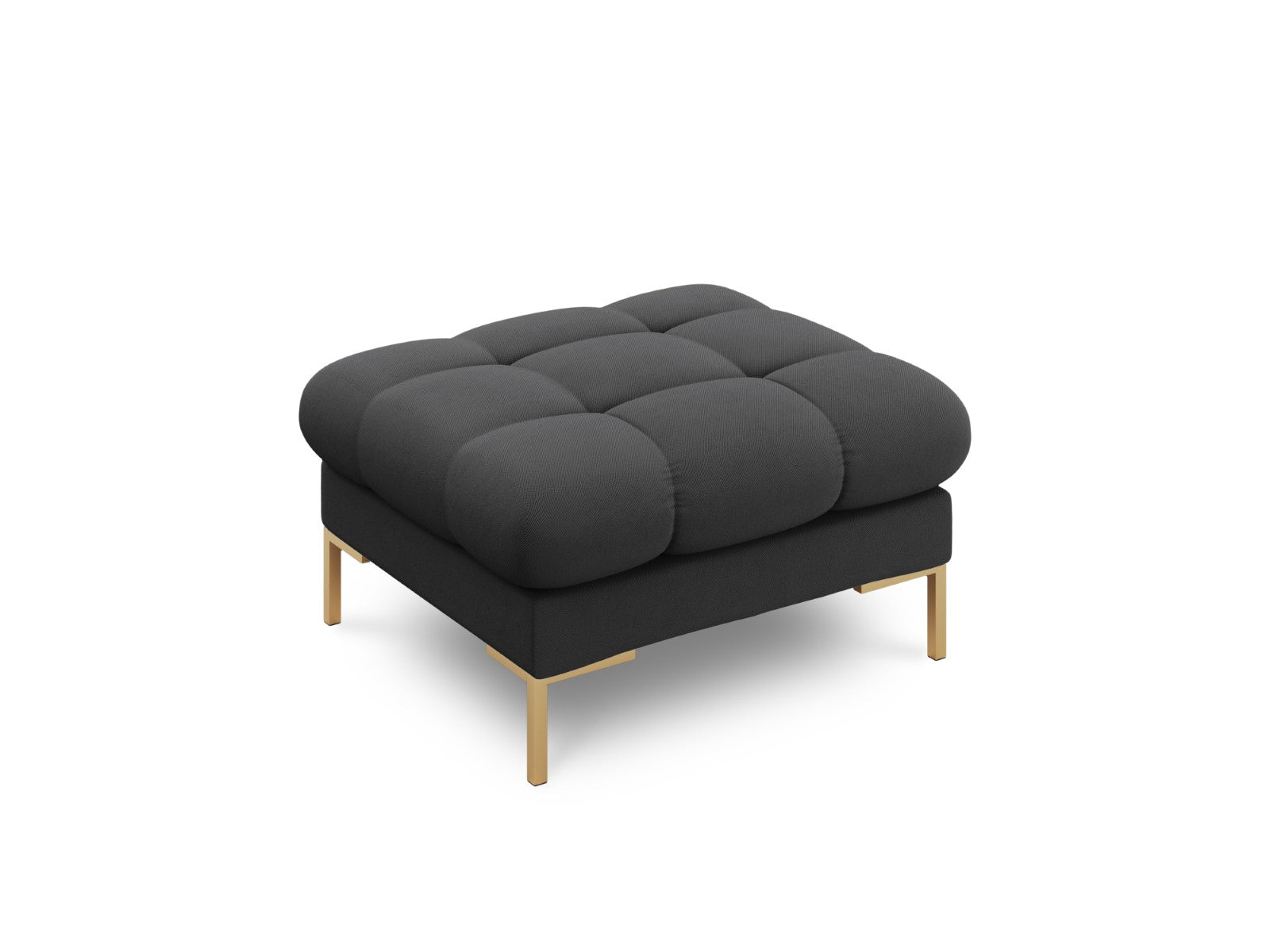 Cosmopolitan Design Poef Bali structurele stof, donkergrijs - 60x60x41
