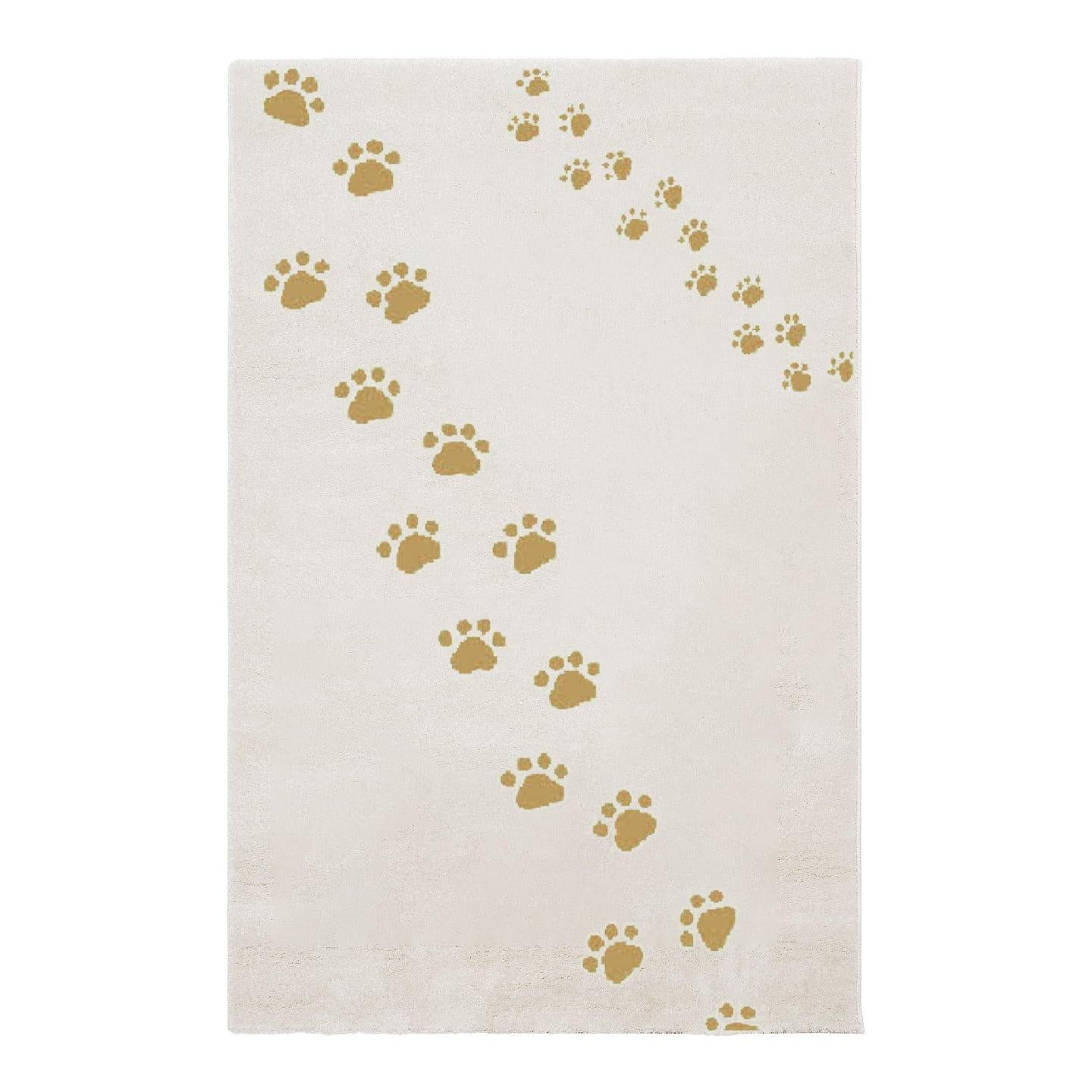 AFK Living vloerkleed Beervoetsporen - voor kinderen - geel - 140 x 20