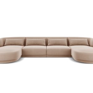 Cosmopolitan Design Panoramische bank Tulum 5-zits, flueel, beige – 15 Cosmopolitan Design Panoramische bank Tulum 5-zits, flueel, beige – 15