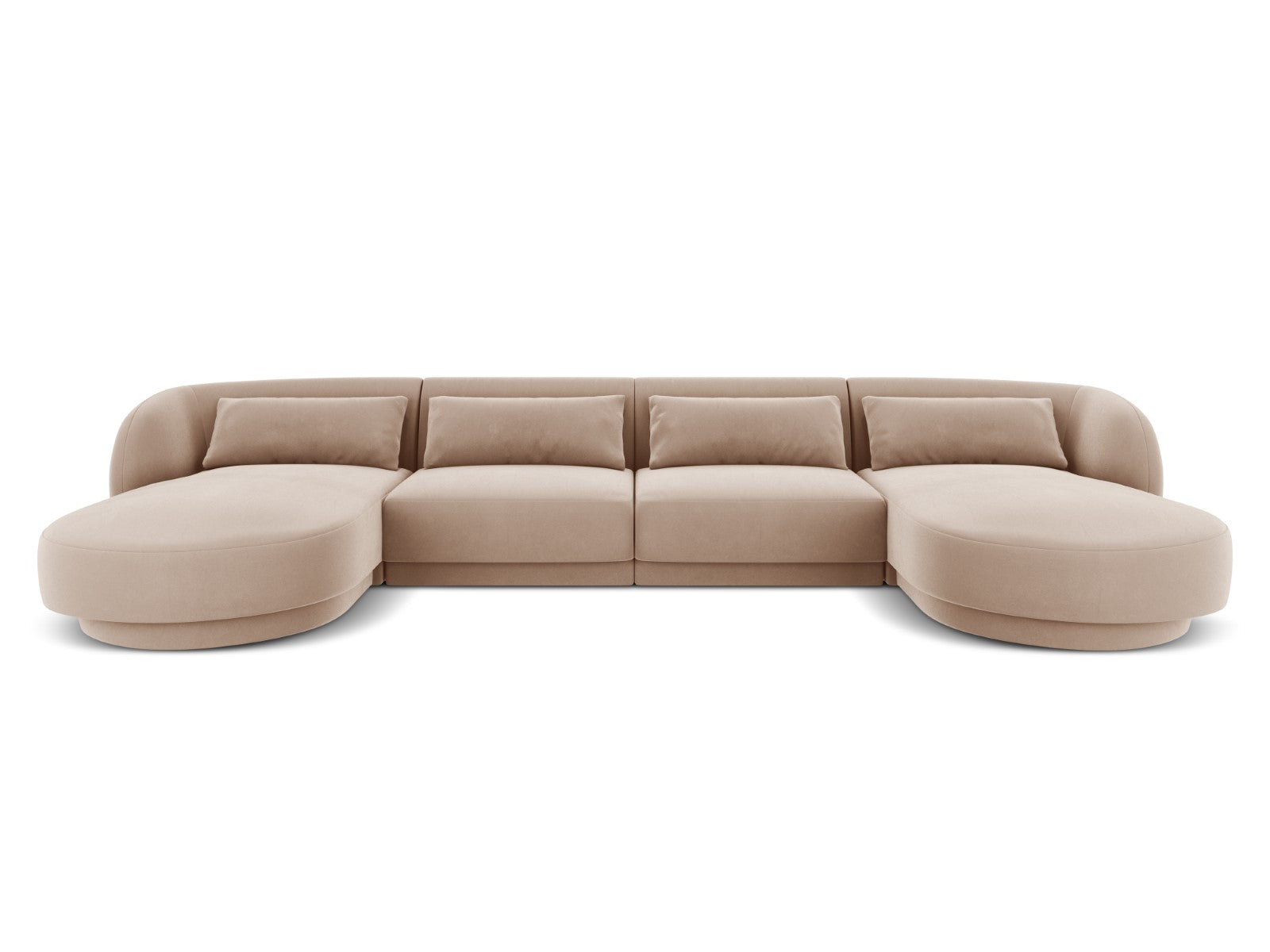 Cosmopolitan Design Panoramische bank Tulum 5-zits, flueel, beige - 15