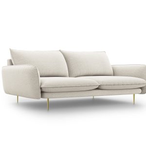 Cosmopolitan Design Bank Vienna 4-zits, structurele stof, lichtbeige –