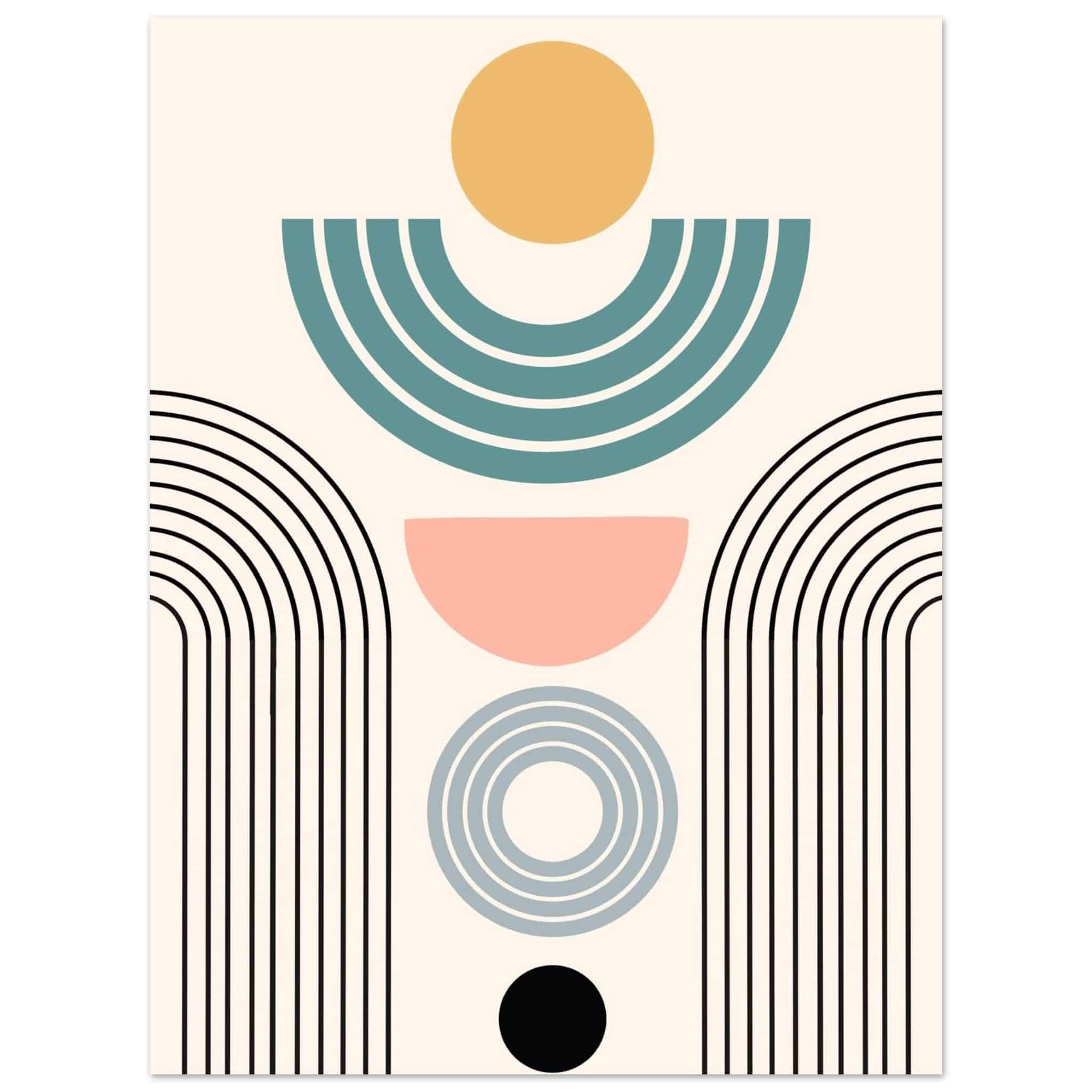 Artfulprints Poster Boho – Modern sunrise - 30x40 cm - Meerkleurig