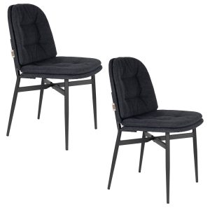 Dutchbone Jade Eetkamerstoelen Blauw – Set van 2 Dutchbone Jade Eetkamerstoelen Blauw – Set van 2