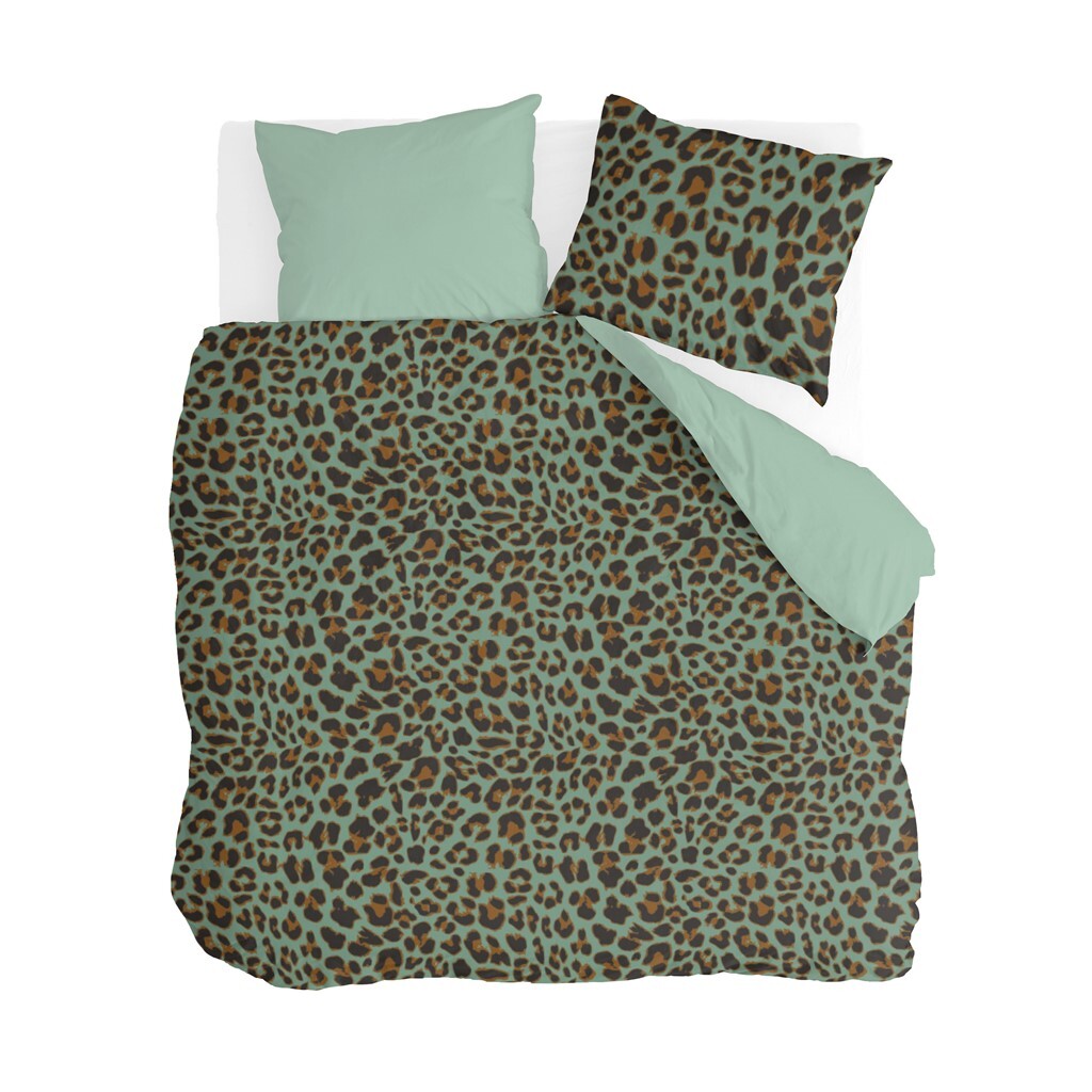Byrklund - Dekbedovertrek Lazy Leopard - 240x220 cm - Groen